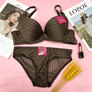 Ensemble de lingerie rayée à armatures pour femme CGT090 à 1,68 $, sous-vêtements confortables, plusieurs couleurs disponibles, ensemble de soutien-gorge tendance - Product Image 2