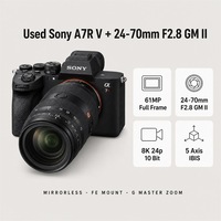 Kamera Bekas Sony A7R V dengan Lensa FE 24-70mm F2.8 GM II Full Frame 61MP Kamera Digital untuk Fotografi