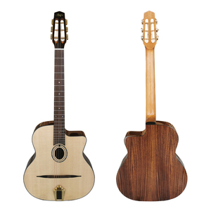Guitarra Acústica de <span class=keywords><strong>Jazz</strong></span> Gitano Aiersi, Fabricada a Mano, Vintage, con Tapa Sólida, Orificio Ovalado, Instrumento de Cuerda Acústico en Venta - Product Image 2