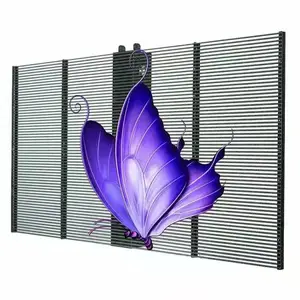 Glass Retail Stores Advertising Display Suppliers Indoor LED transparent grille screen