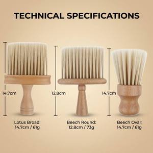 Spazzola professionale per la pulizia del collo del barbiere con manico in legno, setole morbide, per salone, per stilisti, strumento per taglio capelli in legno di faggio - Product Image 2