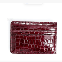 Porte-cartes d'identité en cuir PU brillant effet crocodile de haute qualité, portefeuille fin pour cartes de crédit, étui multi-emplacements pour cartes de visite, cadeaux pour hommes