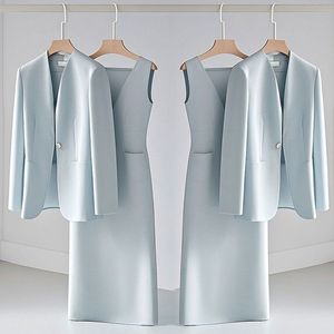 Women Coat Women's Sleeveless Dresses 2-piece <b>Set</b> Fashion - Product Image 2