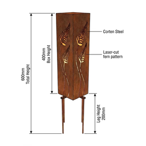 Metal Led Bollard Lamp Corten Driveway Floor Lawn <b>Post</b> Modern Decorative Waterproof Bollard Light - Product Image 3