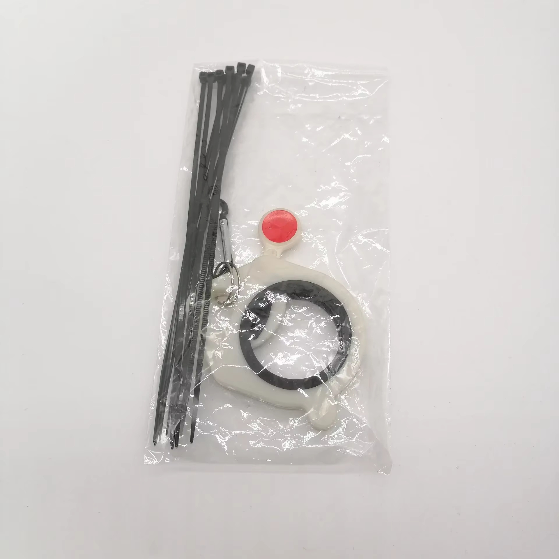 สีขาว (พร้อมเอฟเฟกต์เรืองแสง) 1+10 เคเบิลไทร์สีดำ