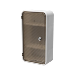 Hinayana Wall Mounted Storage Box Rectangular Translucent Gray Durable Space Saving Bathroom Shelves - Product Image 5