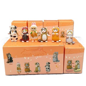 Figurines d'action Mofusands, chat requin aux crevettes frites, jouets en PVC, chat de dessin animé sur toboggan, boîte mystère Sanrios, poupée pour enfants, ornement de voiture - Product Image 5