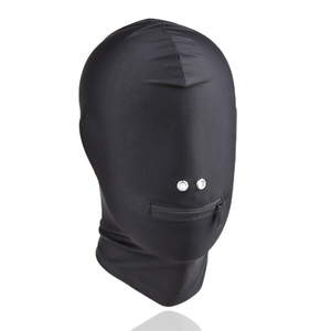 Masque <span class=keywords><strong>cagoule</strong></span> <span class=keywords><strong>sexy</strong></span> noir intégral en spandex élastique respirant pour Halloween, cosplay et déguisement - Product Image 2