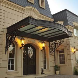 Auvents de <span class=keywords><strong>porte</strong></span> <span class=keywords><strong>en</strong></span> <span class=keywords><strong>fer</strong></span> <span class=keywords><strong>forgé</strong></span> de style classique europé<span class=keywords><strong>en</strong></span>, design à volutes ornées, <span class=keywords><strong>auvent</strong></span> résistant aux intempéries <span class=keywords><strong>pour</strong></span> l'<span class=keywords><strong>entrée</strong></span> de la villa, au-dessus du porche - Product Image 6