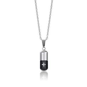 Altın kaplama Hip Hop kolye Unisex titanyum çelik kapsül hap açılabilir kolye kemik kül veya hediyelik parfüm kutusu aile kolye koymak - Product Image 3