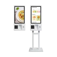 Terminal POS de pantalla táctil de 23,6 pulgadas, montaje en suelo, SDK, pago de autoservicio, KFC McDonald, restaurante, pedido de comida, lector de código de barras