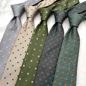 Men's Formal Business Casual Suit <b>Ties</b> Accessories Small Floral Green Fresh Logo Polyester Neck <b>Tie</b> - Product Image 1