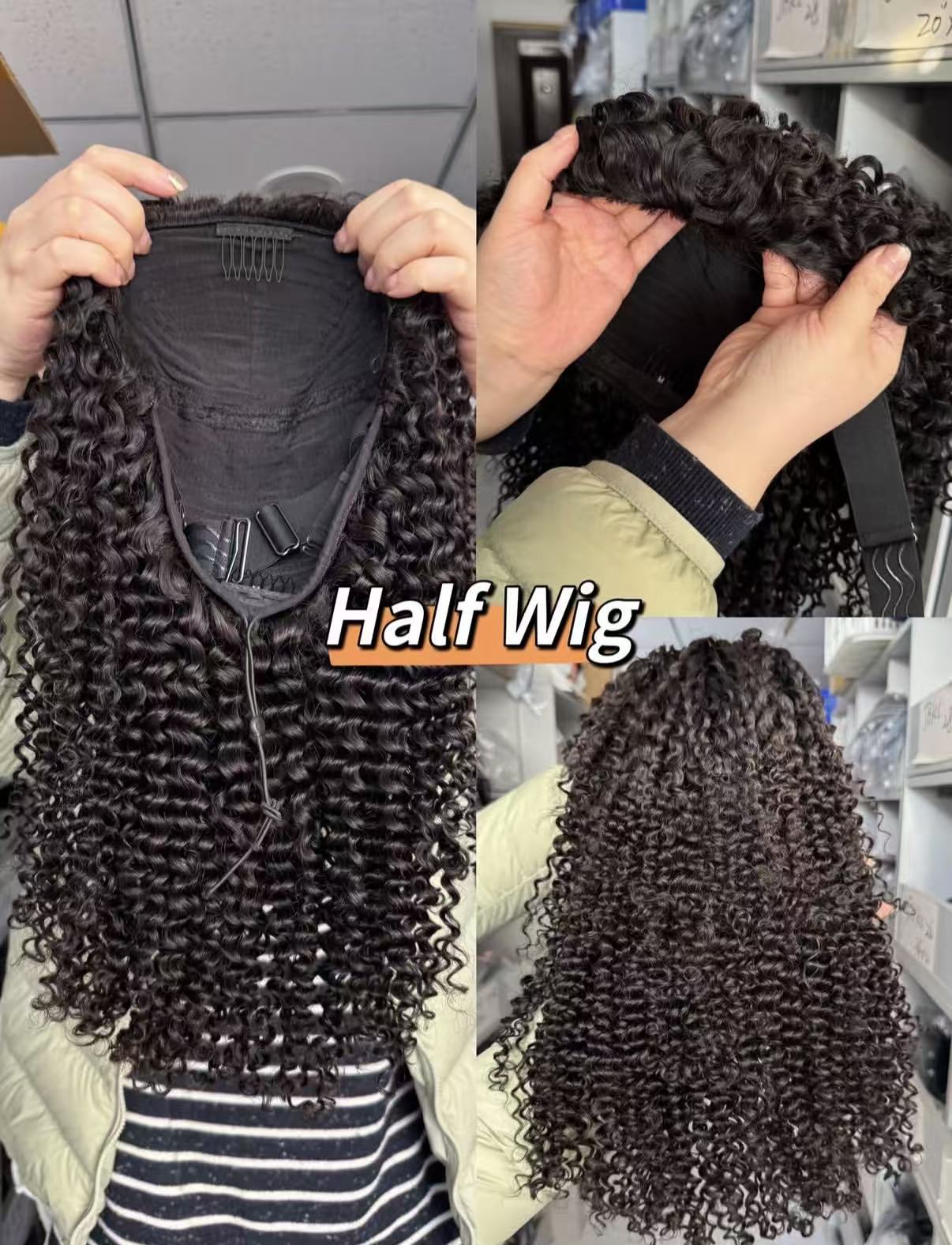 Demi-perruque Kinky Curly