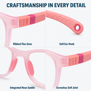 Gafas <span class=keywords><strong>de</strong></span> Lectura Ópticas con <span class=keywords><strong>Lentes</strong></span> Cuadradas Ligeras para Niños, Monturas para Niños con Todas las Formas <span class=keywords><strong>de</strong></span> Rostro - Product Image 4