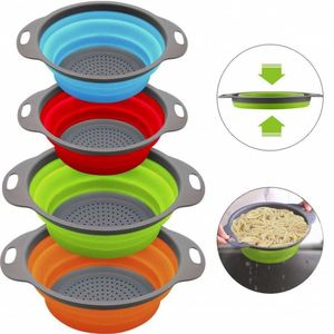 USSE Lot de 3 passoires pliables en silicone vert pour la cuisine Passoires de 6 pintes pour légumes - Product Image 5