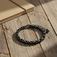 Bracelet pour homme en acier inoxydable électroplaqué, style vintage vieilli, personnalisé, carré, punk, minimaliste, hip hop