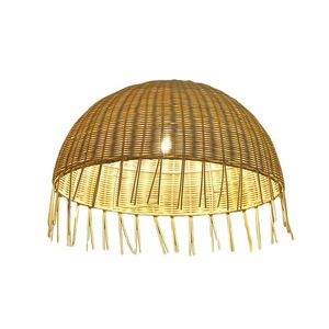 โคมไฟระย้าหวายสานมือ ขนาด 400 มม. 500 มม. ทรงกลม ไฟ LED ขั้ว E27 หัวเดียว ตกแต่งบ้าน - Product Image 3