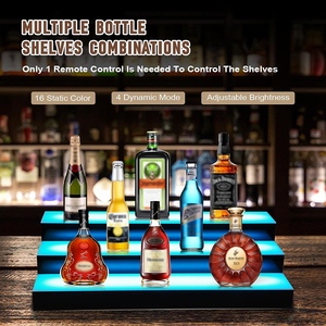 Estante de barra con luz Led de acrílico iluminado de 3 pasos, estante de exhibición de botellas de licor <span class=keywords><strong>para</strong></span> el hogar, Bar comercial, iluminación de bebidas - Product Image 4