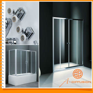 <span class=keywords><strong>Porte</strong></span> de <span class=keywords><strong>douche</strong></span> coulissante double moderne, panneaux muraux en verre trempé de 6 mm, intérieur <span class=keywords><strong>avec</strong></span> cadre, surface polie, écologique, manuelle - Product Image 4