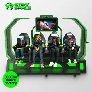 Nieuw Ontwerp Product Vr Machine 9d 4 Stoelen Vr Theater Spel Zwart En Groen Project 9d Virtual Reality Cinema