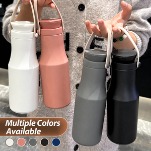 Bouteille d'eau isotherme en acier inoxydable 304 avec poignée, thermos portable 6-12h pour les voyages, le bureau et les activités de plein air - Product Image 4