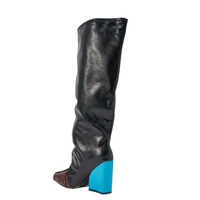 Nouvelles bottes à talons épais et bout carré pour femmes, mode d'hiver, bottes à talons hauts pour femmes, chaussures à talons hauts