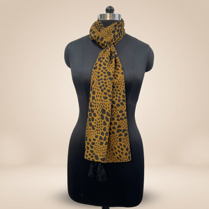 Printed Cotton Long Leaf Pattern Women's Multi-Purpose <b>Shawl</b> - Product Image 4