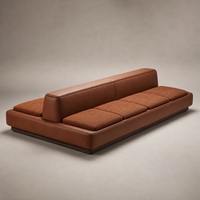 Grand canapé modulaire en cuir véritable, écologique, moderne et luxueux pour salon