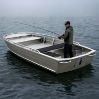 Bateau de travail en aluminium durable de 3,3 m pour la pêche en eau peu profonde sur lac et rivière, avec revêtement et support de ponçage, OEM ODM