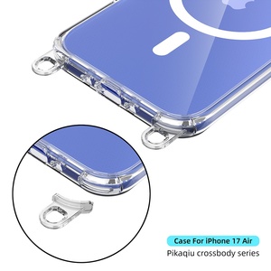 Custodia per <span class=keywords><strong>iPhone</strong></span> 17 Air Pro Max trasparente in TPU magnetico antiurto con foro per cordino rimovibile e logo personalizzato - Product Image 5