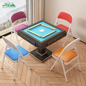 Chaise de <span class=keywords><strong>bureau</strong></span> pliante moderne Wayon en métal noir avec dossier et assise en cuir PU <span class=keywords><strong>bordeaux</strong></span>, gain de place pour le <span class=keywords><strong>bureau</strong></span> à domicile - Product Image 3