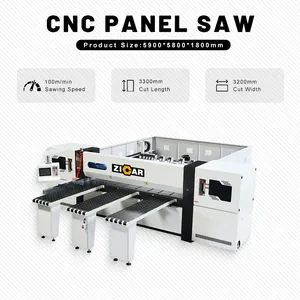 Máquina de sierra de viga automática para carpintería ZICAR MJ6233A a la venta, máquina de sierra de panel de viga CNC de corte MDF para muebles de alta precisión