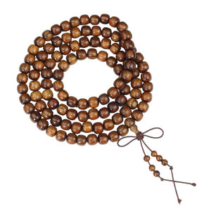 Pulsera de Oración de Madera de Palisandro Negro con 108 Cuentas, Forma de Barril de 7x8mm, Pulida a Mano, Joyería Religiosa Unisex Coleccionable - Product Image 4