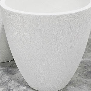 Maceta de flores de poliresina blanca, maceta de urna de piedra arenisca romana de jardín - Product Image 6