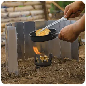 8 Plaques Extérieure Pinic BBQ Pliable Pare-Vent Ultra-léger Camping Cuisinière À Gaz Écran Vent Protecteur - Product Image 1