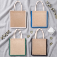 Sac fourre-tout en jute AITE, prix usine, écologique, recyclable, motif dessin animé blanc simple, avec poignée en ruban, grande taille, fermeture éclair