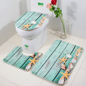Ensemble <span class=keywords><strong>de</strong></span> 3 <span class=keywords><strong>tapis</strong></span> <span class=keywords><strong>de</strong></span> salle <span class=keywords><strong>de</strong></span> bain antidérapants + <span class=keywords><strong>tapis</strong></span> contour + couvre-siège <span class=keywords><strong>de</strong></span> toilette pour la décoration - Product Image 3