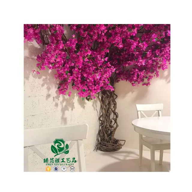 Zhen xin qi artigianato per giardini tessuto tronco in fibra di vetro vero tocco fiore artificiale bougainvillea albero fiorito per giardini