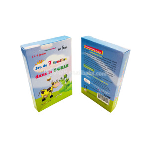 Boîte en papier personnalisable pour <span class=keywords><strong>jeu</strong></span> de cartes familial français <span class=keywords><strong>7</strong></span>, avec logo personnalisé, animaux de dessin animé mignons, écologique, recyclable et brillant - Product Image 4