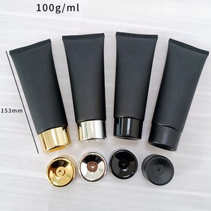 Bouteille d'emballage cosmétique en plastique noir mat 100g Tube de crème de soin de peau de lotion corporelle en plastique 100ml - Product Image 3