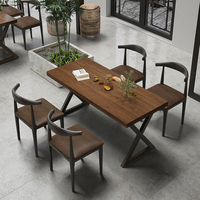 Chaise de table à manger moderne vintage industrielle en bois massif chaise rectangulaire en fer art bar musique restaurant café utilisation comprend une chaise