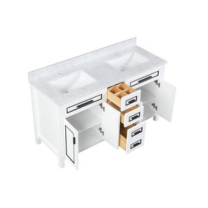 ตู้ห้องน้ำแบบตั้งพื้นขนาด 60 นิ้ว ดีไซน์ทันสมัยระดับไฮเอนด์ พร้อมอ่างเซรามิกและคุณสมบัติกันน้ำ - Product Image 5