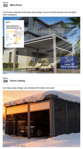 <span class=keywords><strong>Pergola</strong></span> en aluminium 6063-T6 robuste avec LED, design pliable <span class=keywords><strong>pour</strong></span> <span class=keywords><strong>appartement</strong></span> urbain, utilisation extérieure, étanche, <span class=keywords><strong>pour</strong></span> jardinage en arrière-cour - Product Image 4