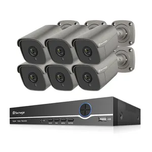 Face Detection 6 Camera Cctv System 5Mp Security Camera High Resolution Surveillance System Set