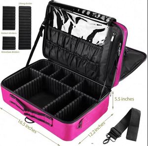 Free Sample Large cosmetic bag 3 Layers <b>Professional</b> Travel <b>makeup</b> <b>case</b> organizer - Product Image 4