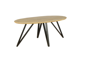 Table à manger ovale élégante en bois massif pour salle à manger, mobilier moderne, style nordique, finition naturelle, structure robuste - Product Image 2