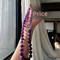 Grand collier de perles en améthyste naturelle de 12 mm, simple rangée, 50 cm de long, élégant et tendance, chaîne de pull pour femme