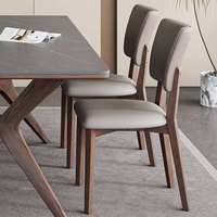 Ensemble de table à manger d'extérieur en bois et pierre frittée, moderne, 6 places, luxe, durable pour la salle à manger en plein air, personnalisation en bois
