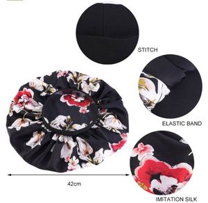 Grand bonnet de nuit en satin de soie avec bande élastique large et confortable pour femme - Product Image 3
