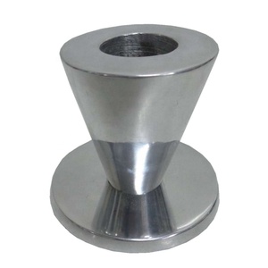 Bougeoir de luxe de petite taille de forme ronde en nickel et aluminium pour décoration de la maison fait à la main en vrac personnalisé - Product Image 1